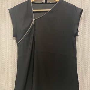 Express Black Top With Zipper Neck